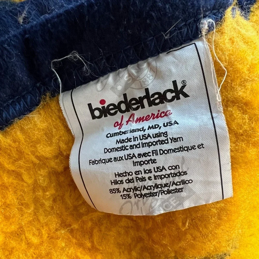 VTG Biederlack Celestial Throw Blanket Sun Moon Stars Blue Yellow USA 54x74